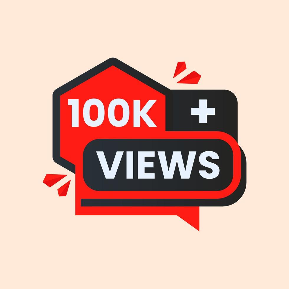 100k views clipart banner for thumbnail design vector