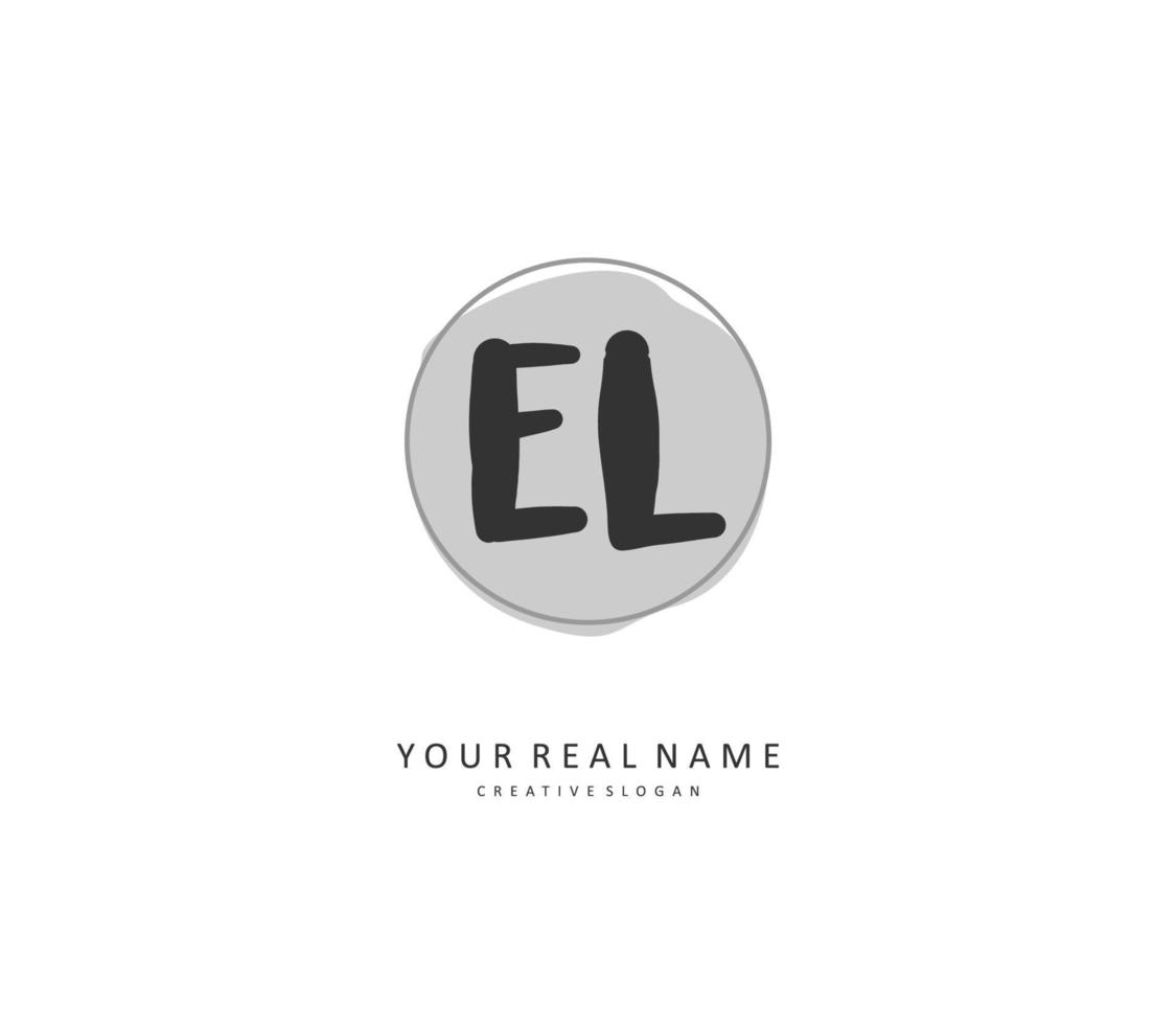 EL Initial letter handwriting and  signature logo. A concept handwriting initial logo with template element. vector