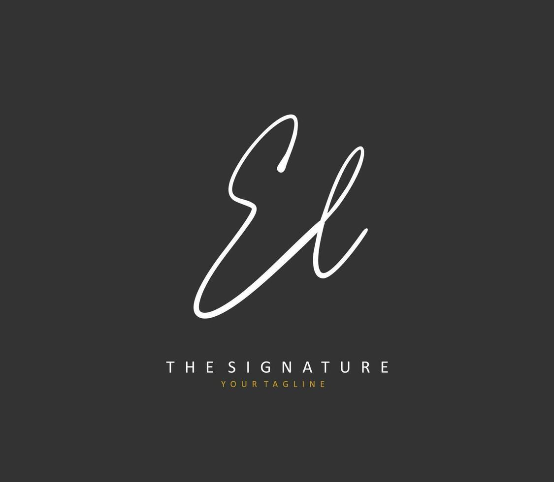 EL Initial letter handwriting and  signature logo. A concept handwriting initial logo with template element. vector