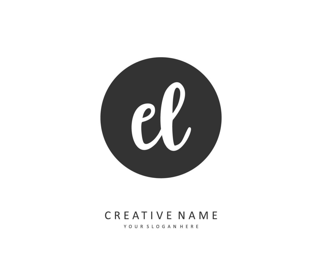 EL Initial letter handwriting and  signature logo. A concept handwriting initial logo with template element. vector