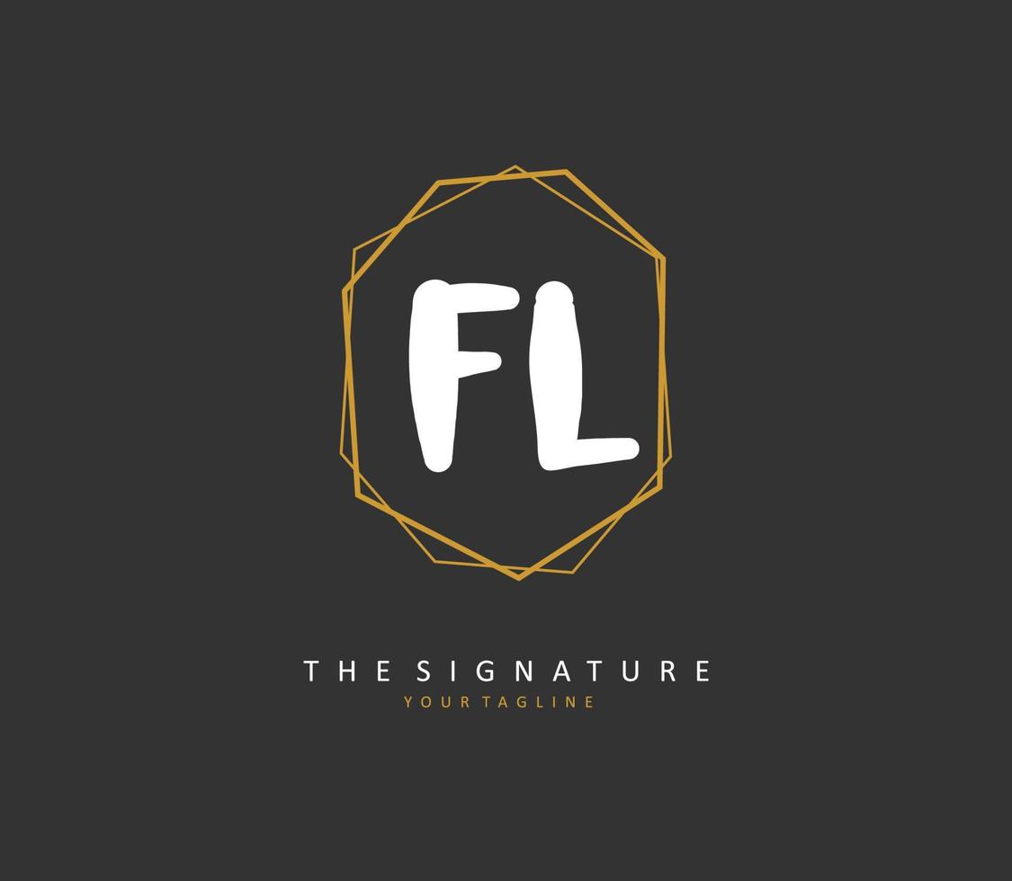 Florida inicial letra escritura y firma logo. un concepto escritura inicial logo con modelo elemento. vector