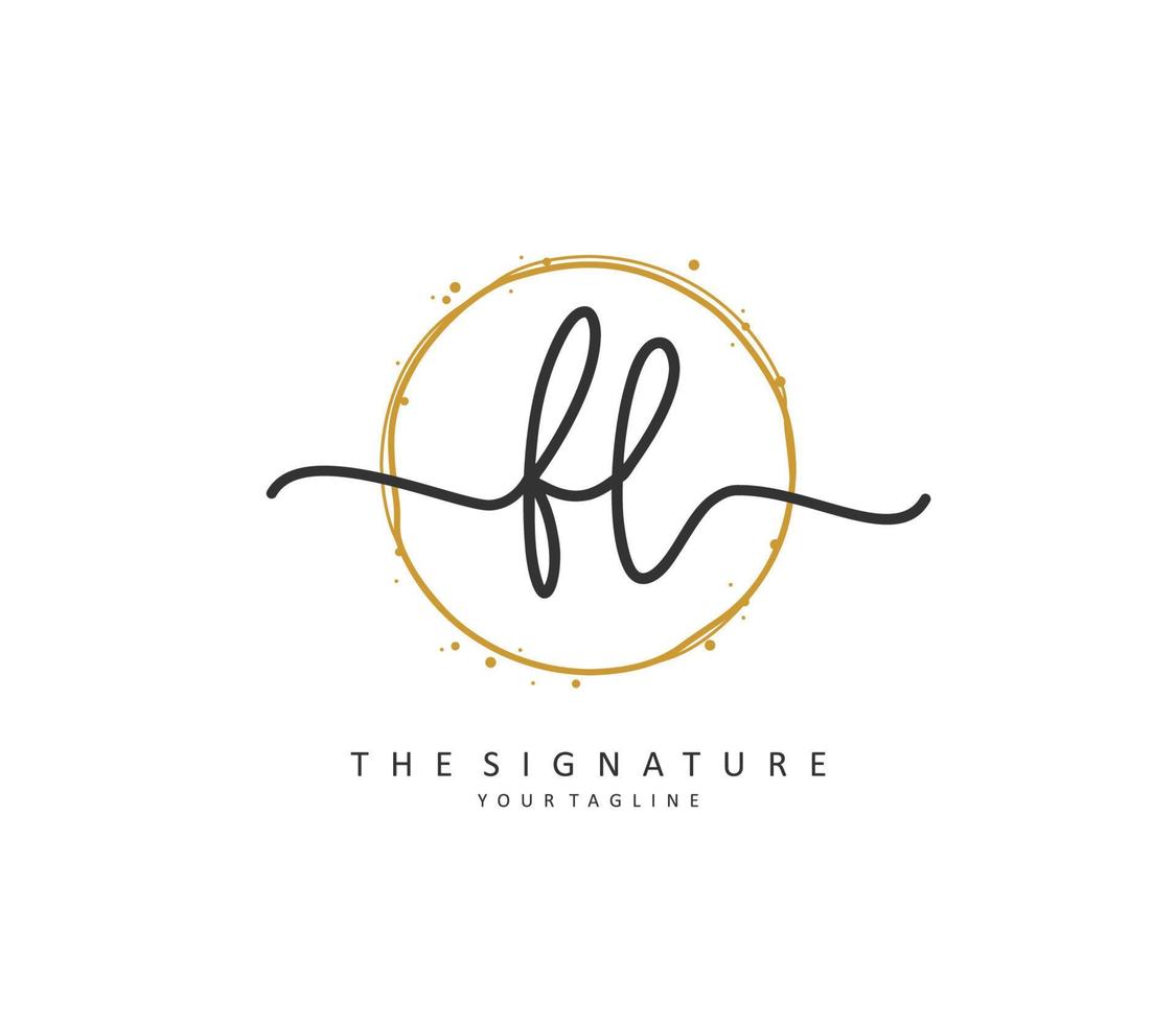 FL Initial letter handwriting and  signature logo. A concept handwriting initial logo with template element. vector