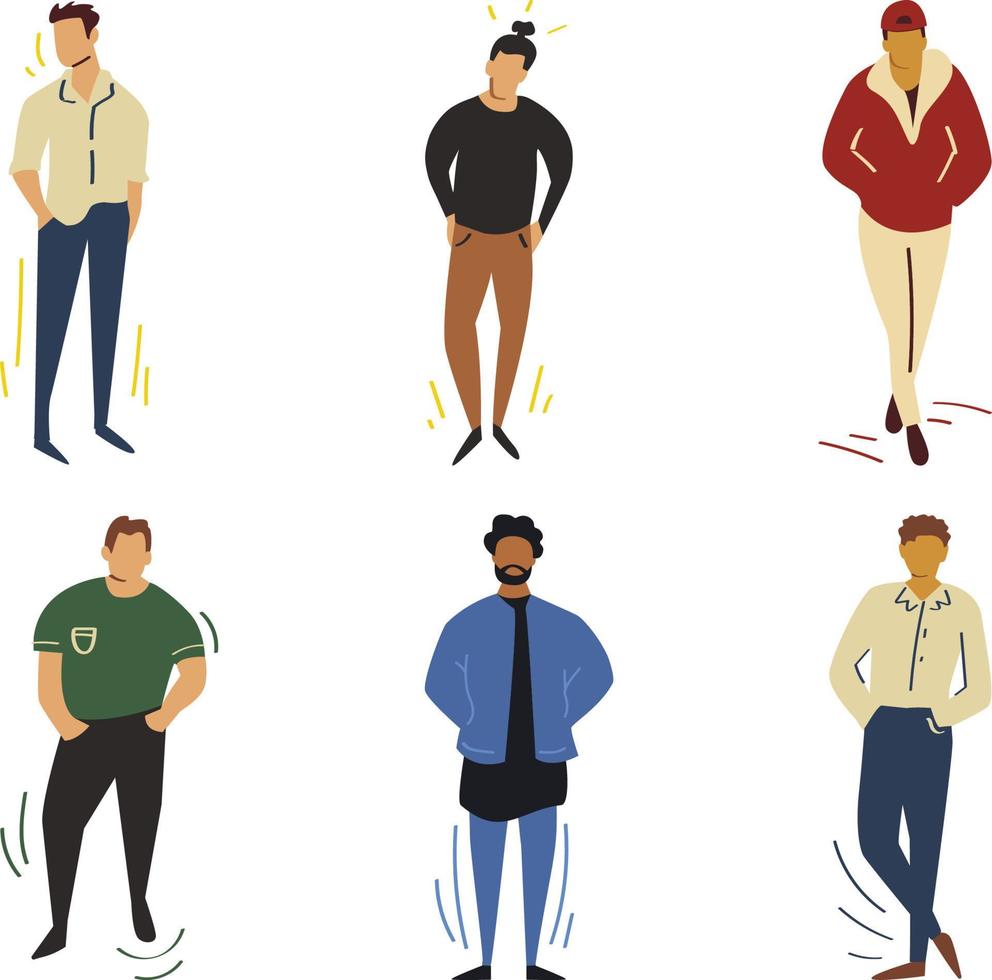 Set of people characters. Flat vector illustration isolated on white background.