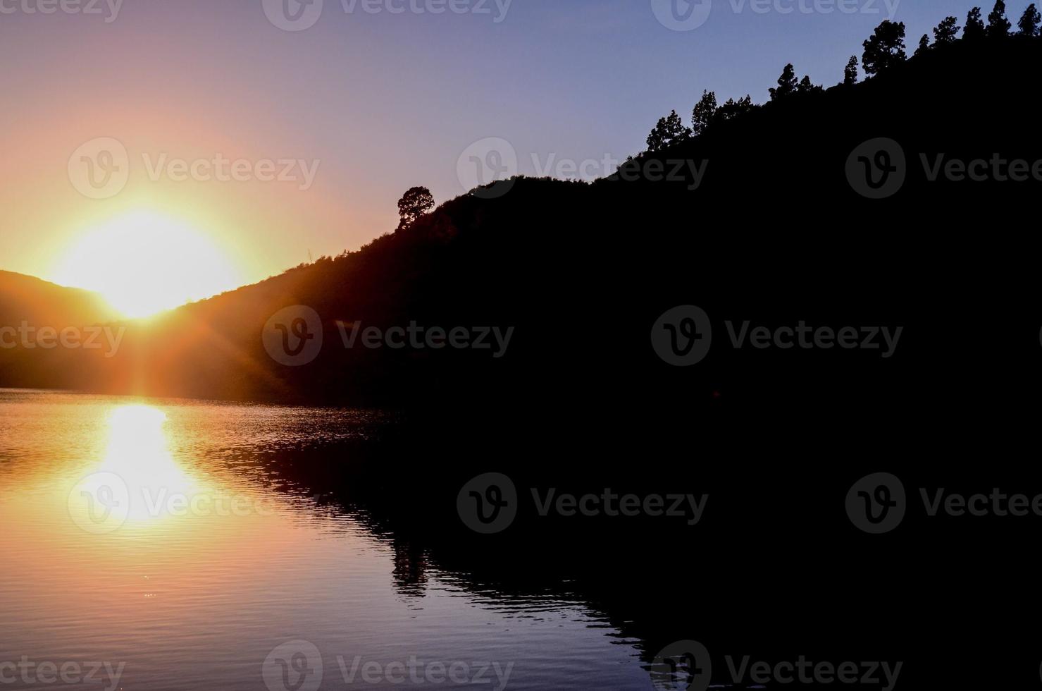 Beautiful sunset in the mountains photo