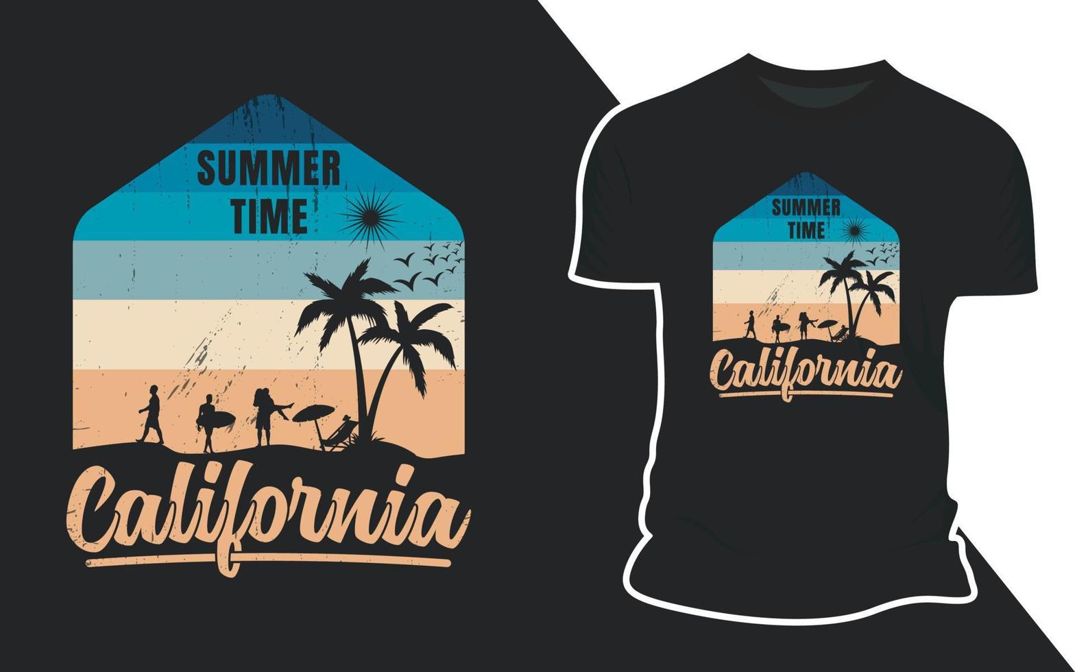 retro verano surf t camisa vector diseño
