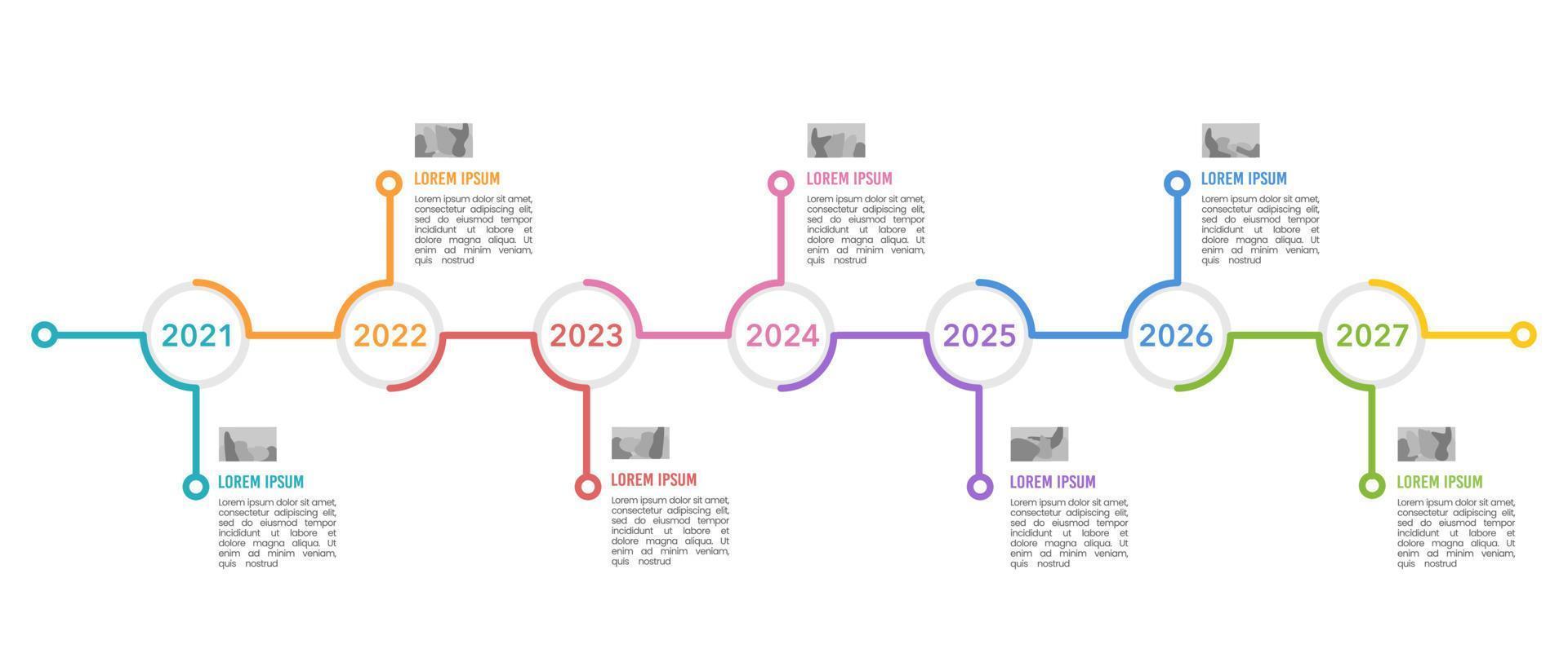 Infographic business 7 years to success. Business presentation. Workflow, Annual reports. Vector illustration.