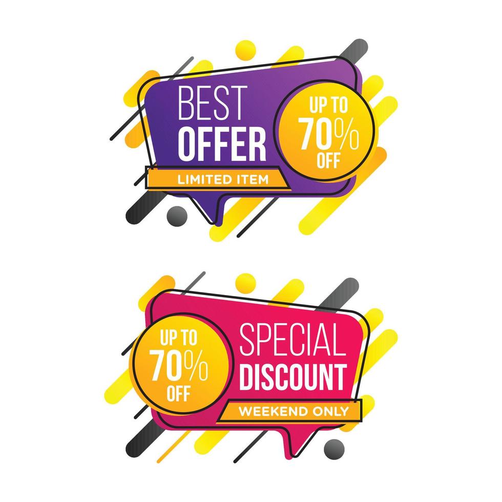 Special discount best offer label collections vector