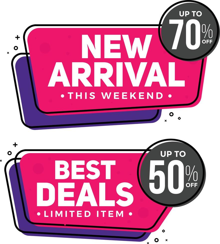 New arrival best deals labels template vector