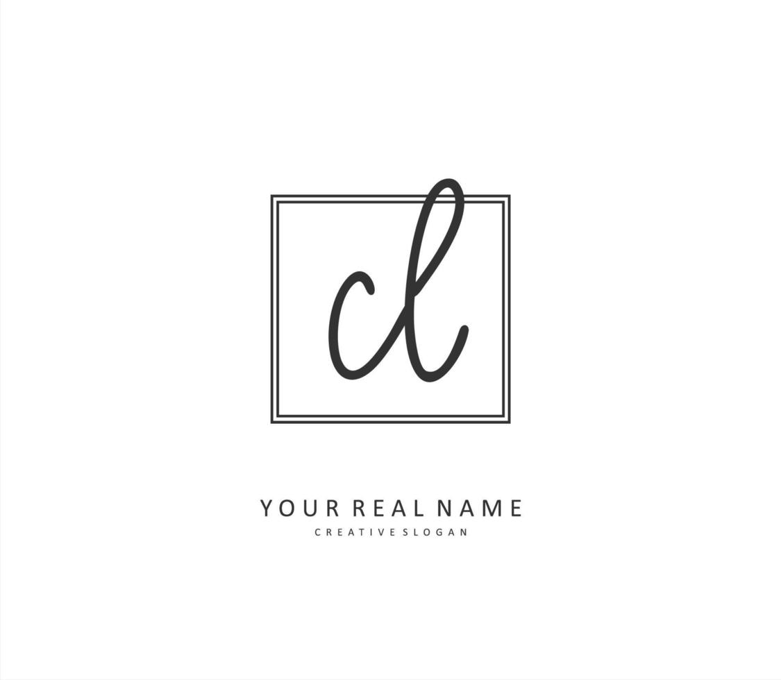 CL Initial letter handwriting and  signature logo. A concept handwriting initial logo with template element. vector