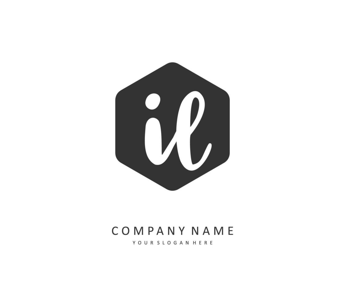 IL Initial letter handwriting and  signature logo. A concept handwriting initial logo with template element. vector