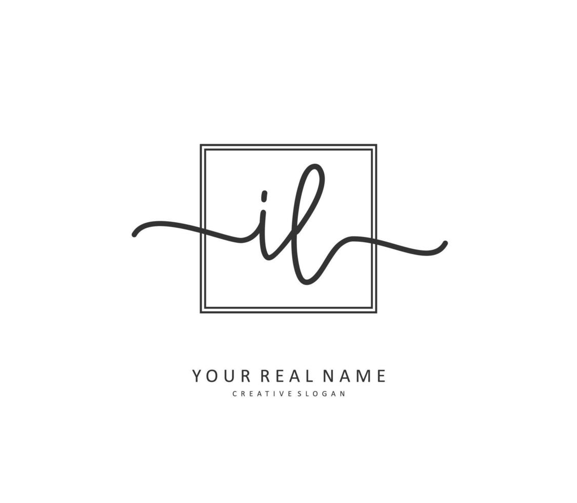 IL Initial letter handwriting and  signature logo. A concept handwriting initial logo with template element. vector