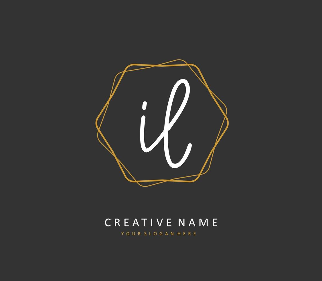 IL Initial letter handwriting and  signature logo. A concept handwriting initial logo with template element. vector