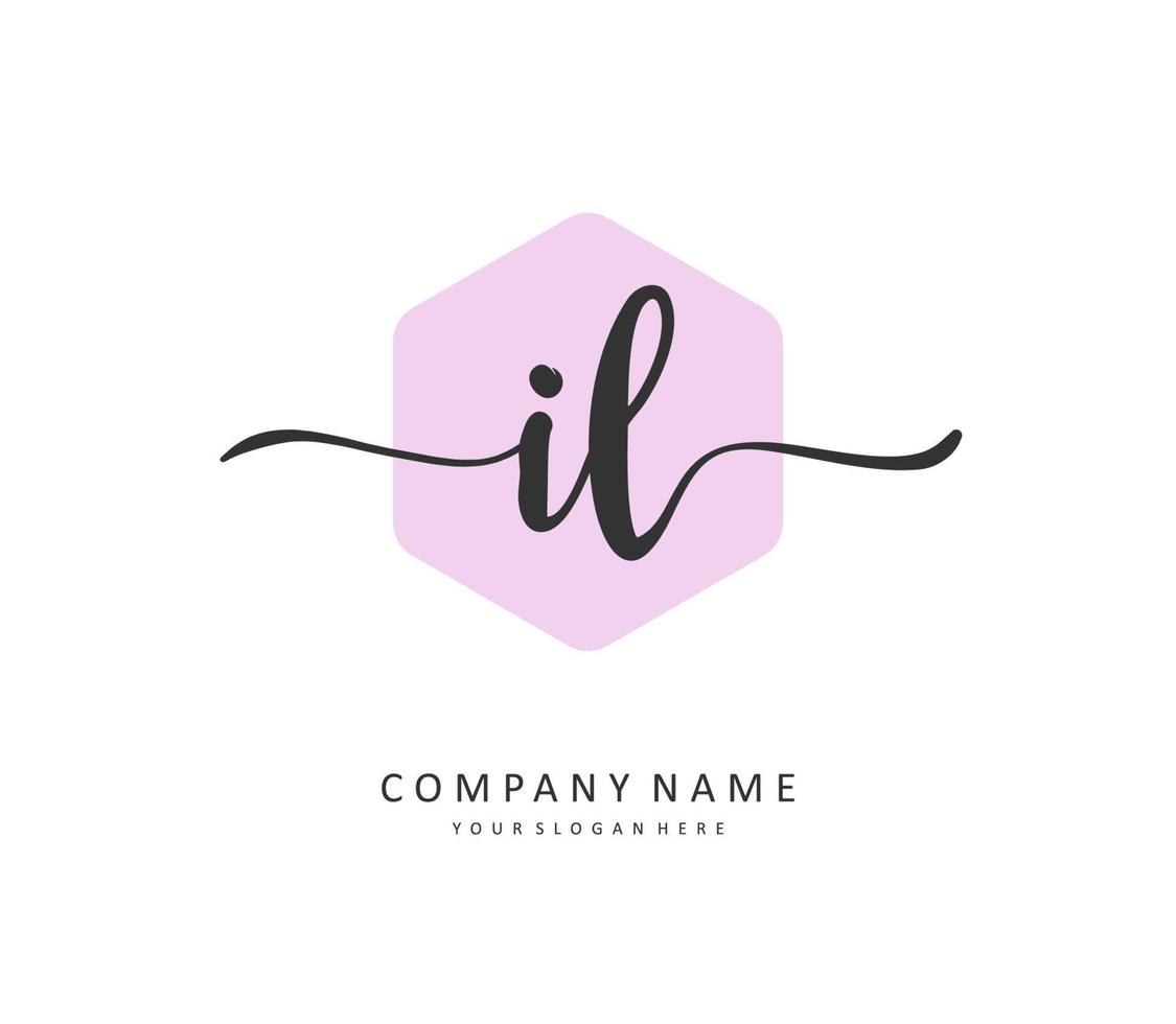 IL Initial letter handwriting and  signature logo. A concept handwriting initial logo with template element. vector