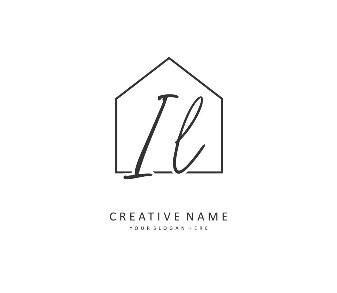 IL Initial letter handwriting and  signature logo. A concept handwriting initial logo with template element. vector