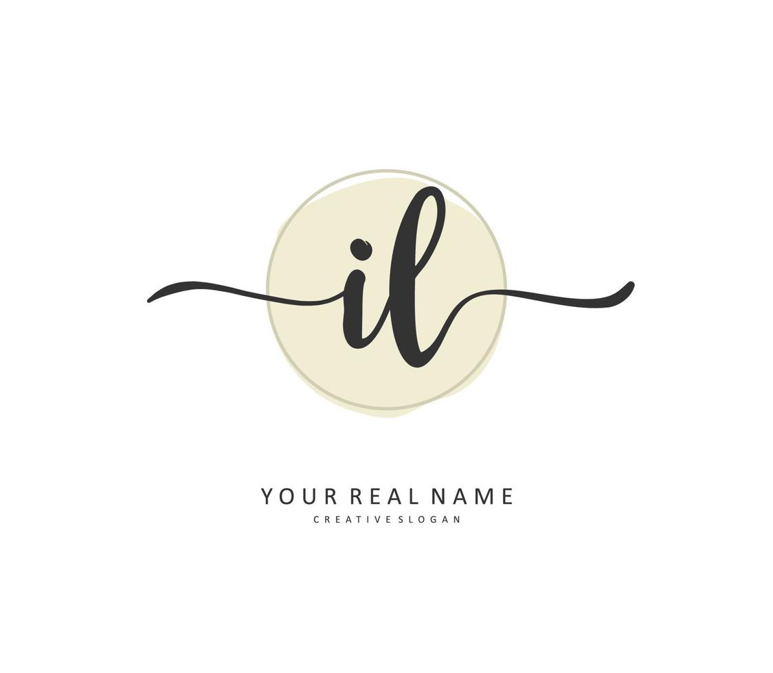 IL Initial letter handwriting and  signature logo. A concept handwriting initial logo with template element. vector