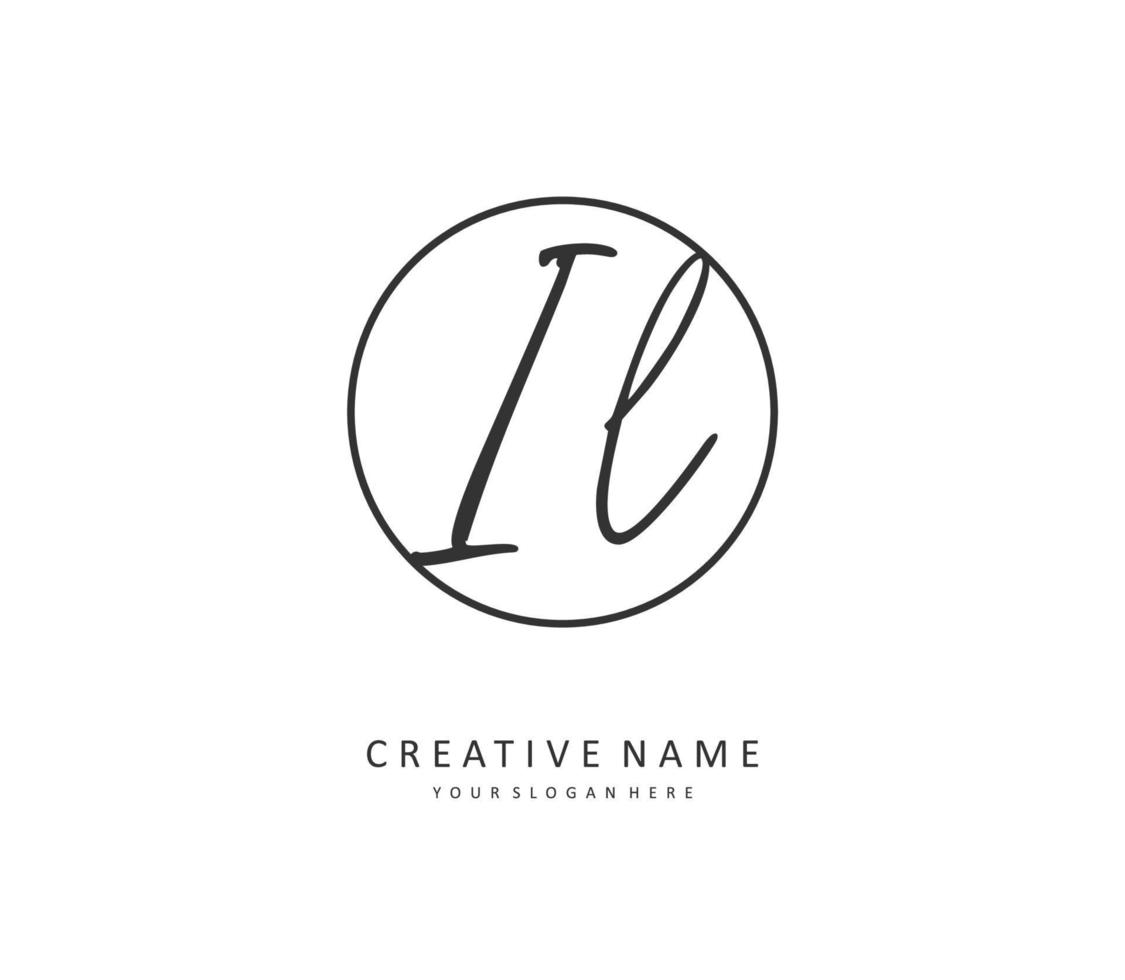 IL Initial letter handwriting and  signature logo. A concept handwriting initial logo with template element. vector