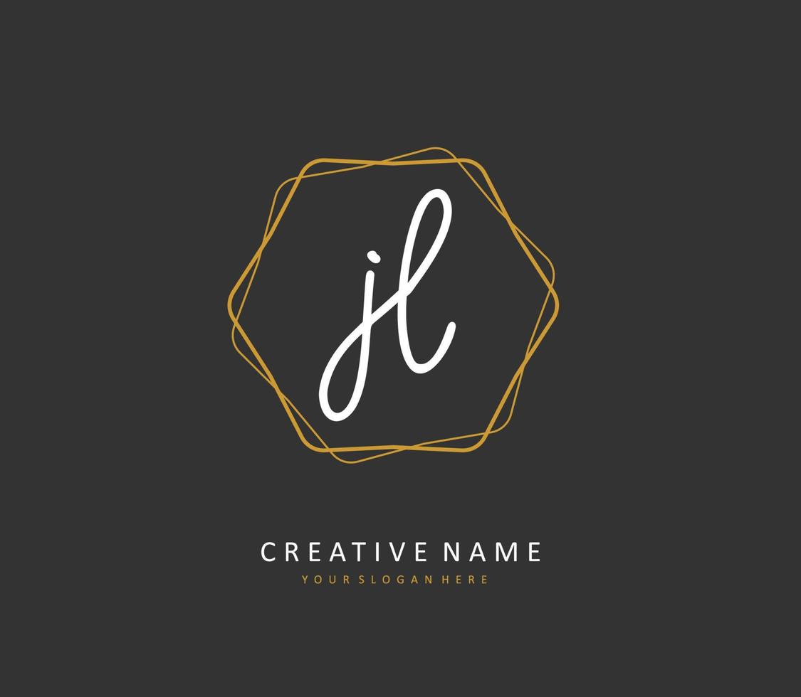 JL Initial letter handwriting and  signature logo. A concept handwriting initial logo with template element. vector