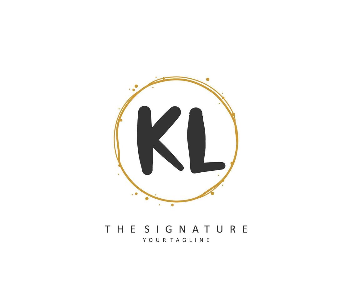 kl inicial letra escritura y firma logo. un concepto escritura inicial logo con modelo elemento. vector