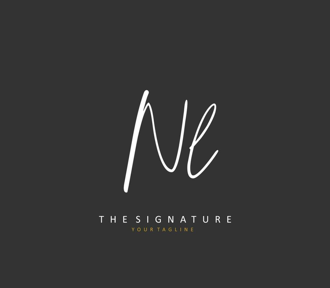 NL Initial letter handwriting and  signature logo. A concept handwriting initial logo with template element. vector