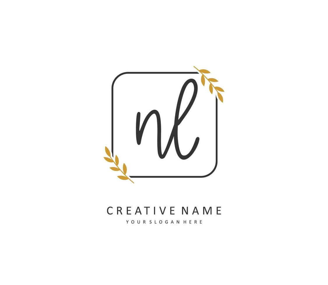 NL Initial letter handwriting and  signature logo. A concept handwriting initial logo with template element. vector