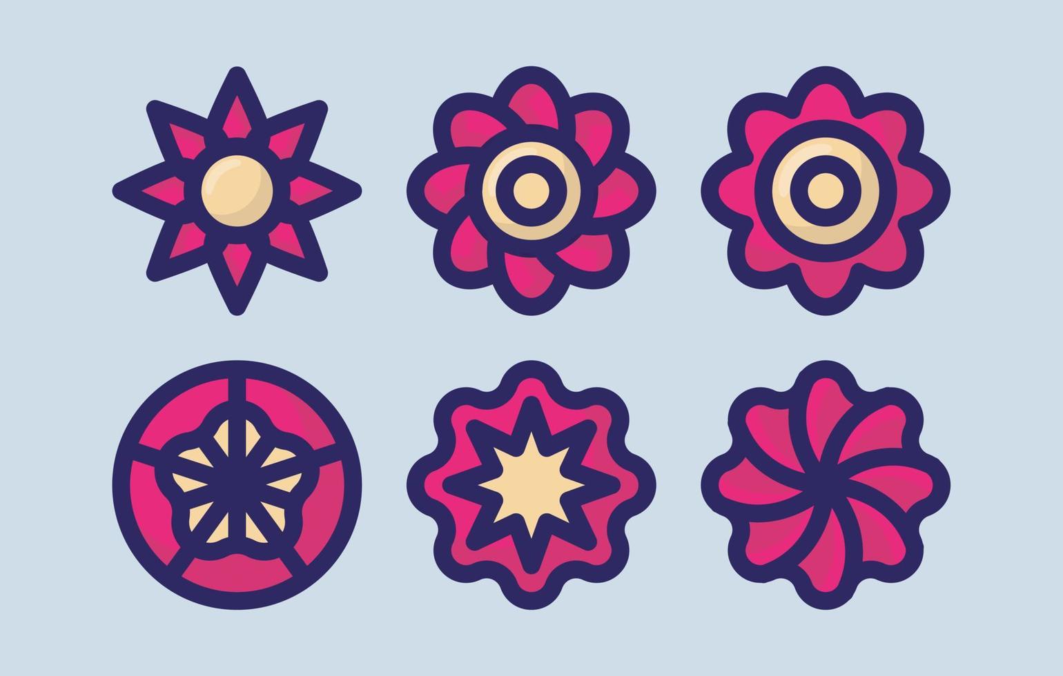 flower vector icon set, flowers icons pink and yellow free download