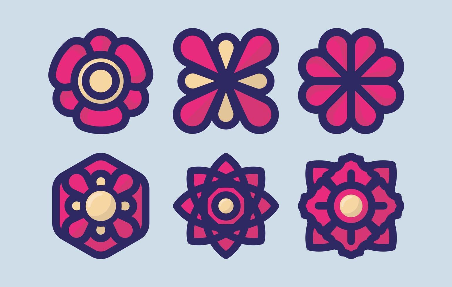 flower vector icon set, flowers icons pink and yellow free download