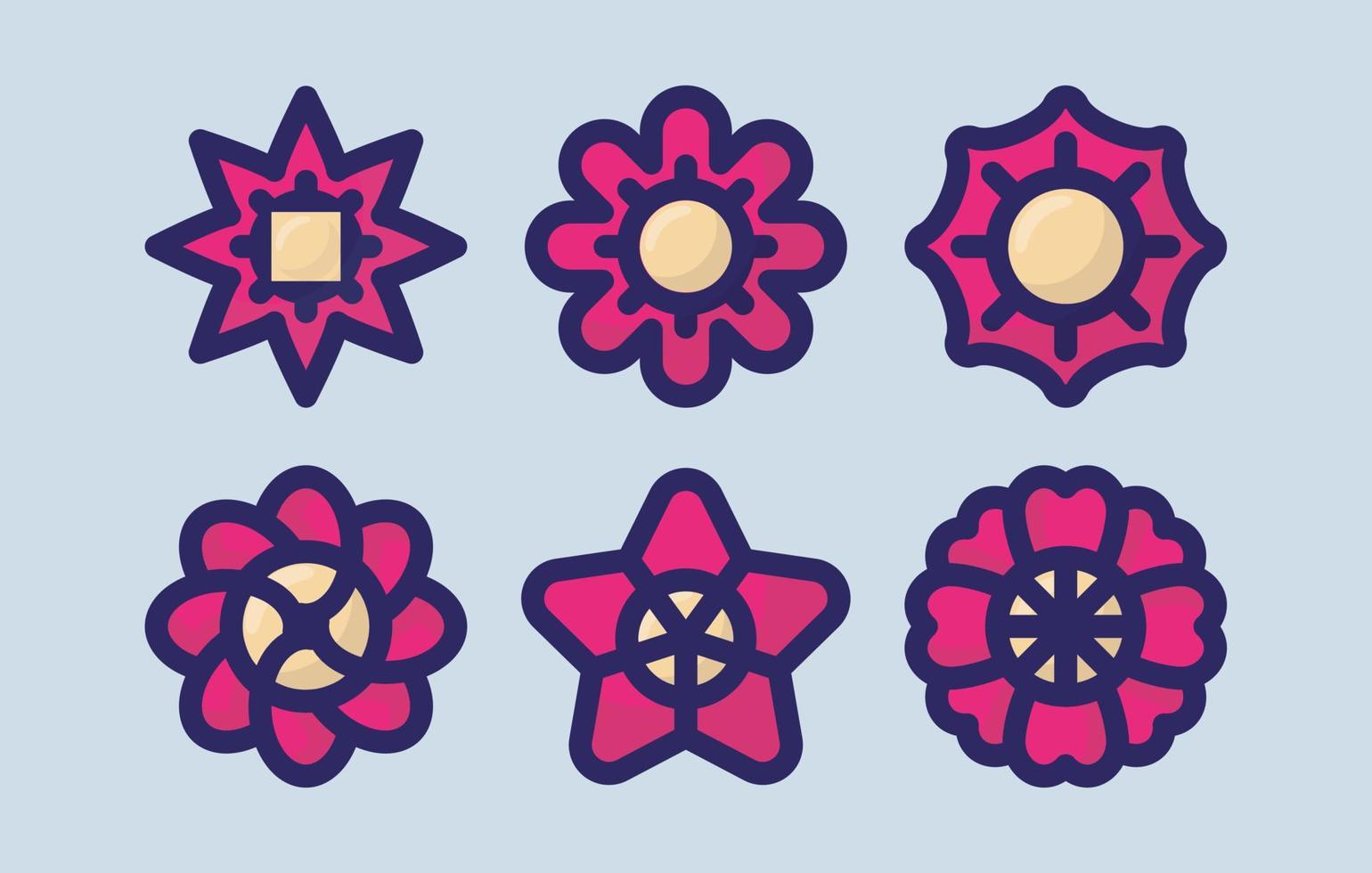 flower vector icon set, flowers icons pink and yellow free download