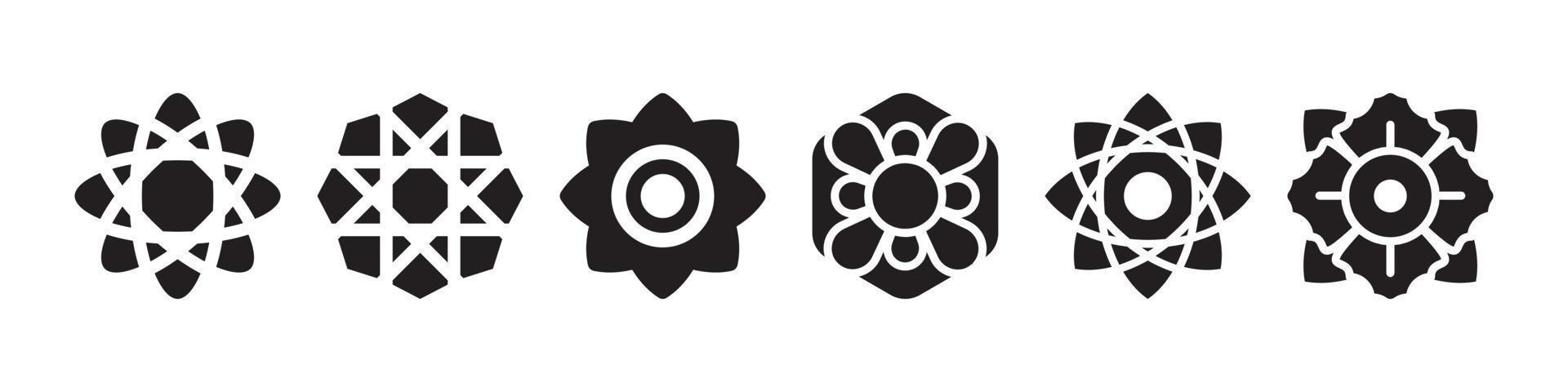 Flower vector set, flowers icons black and white. free download