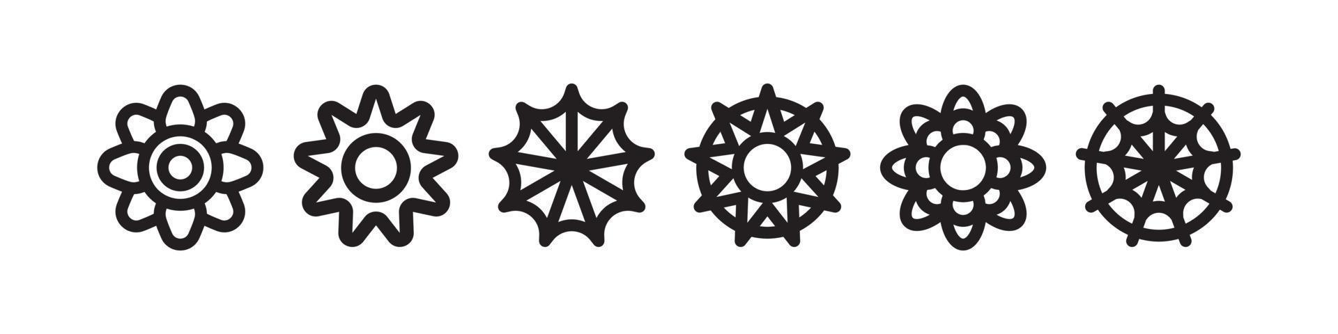Flower vector set, flowers icons black and white. free download
