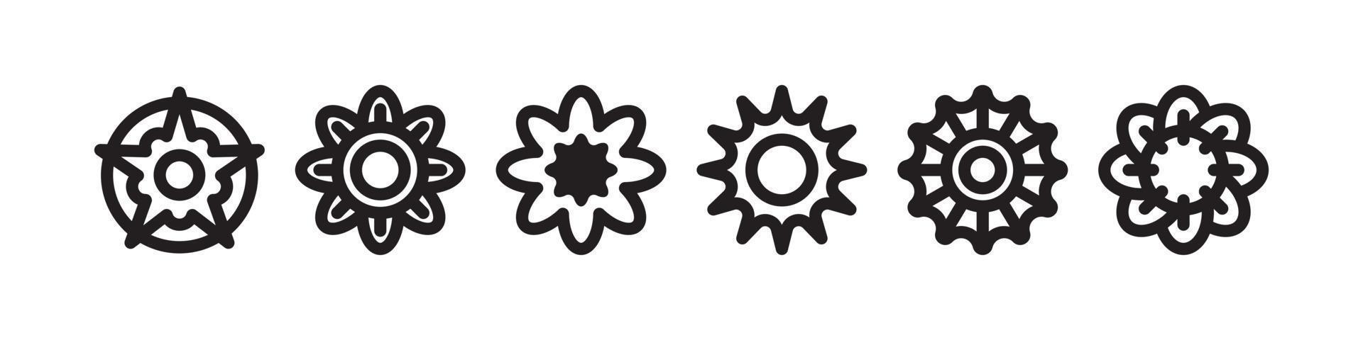 Flower vector set, flowers icons black and white. free download