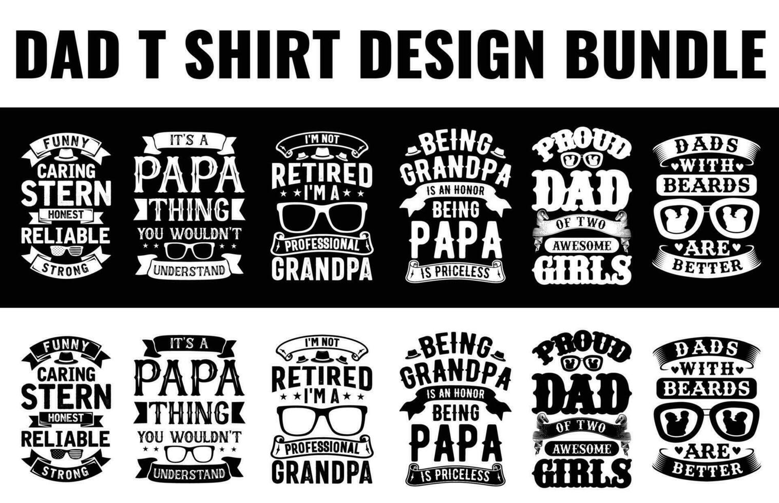 Dad, papa, Father's day t shirt design bundle free dwonload vector