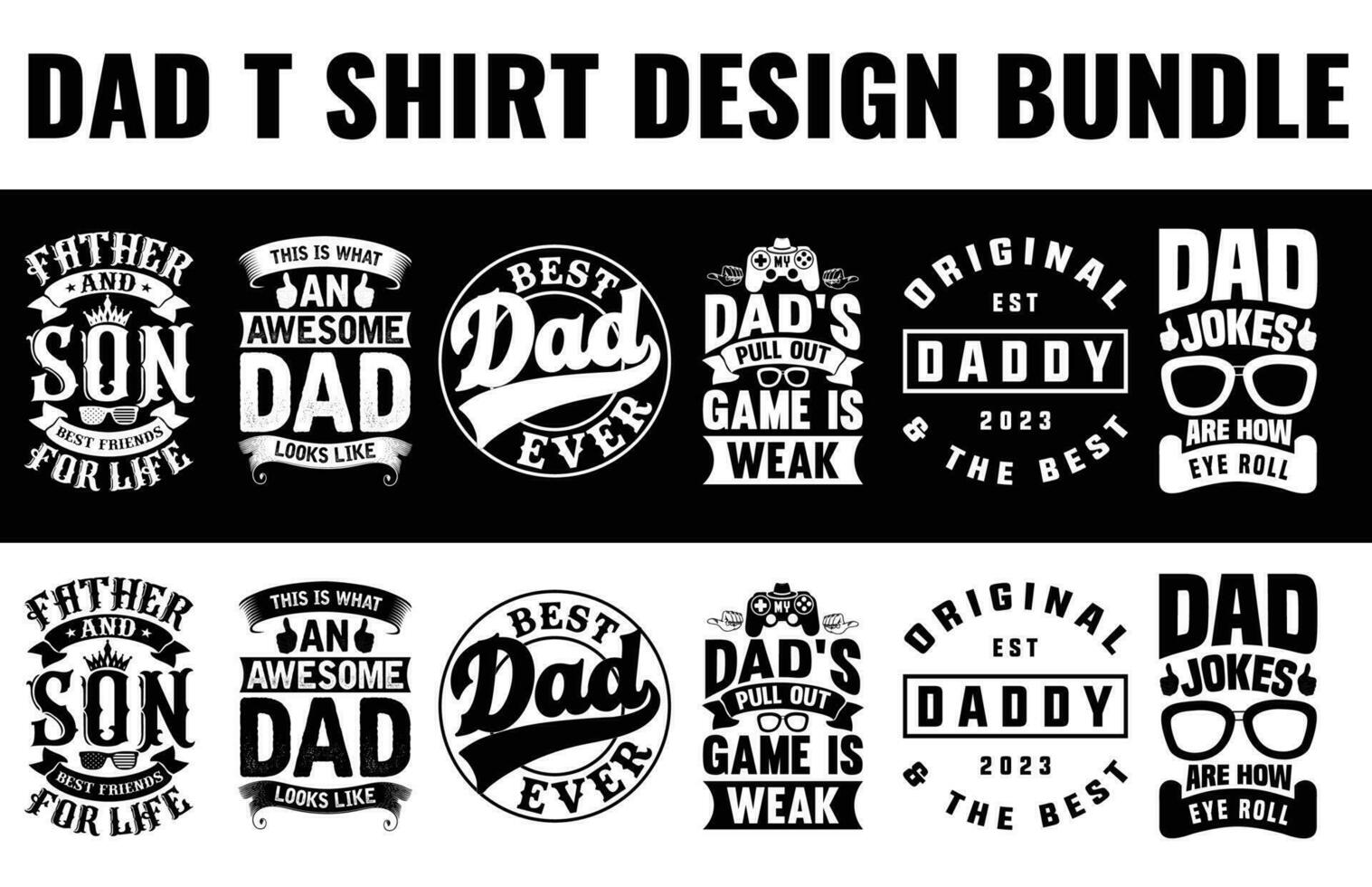 Dad, papa, Father's day t shirt design bundle free dwonload vector