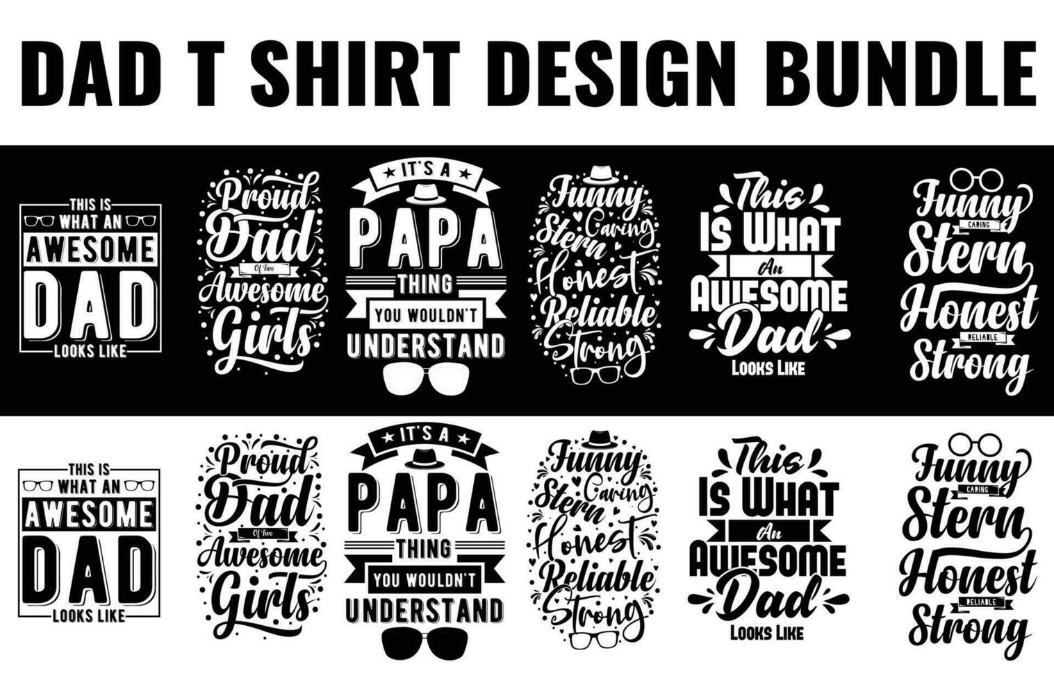 Dad, papa, Father's day t shirt design bundle free dwonload vector