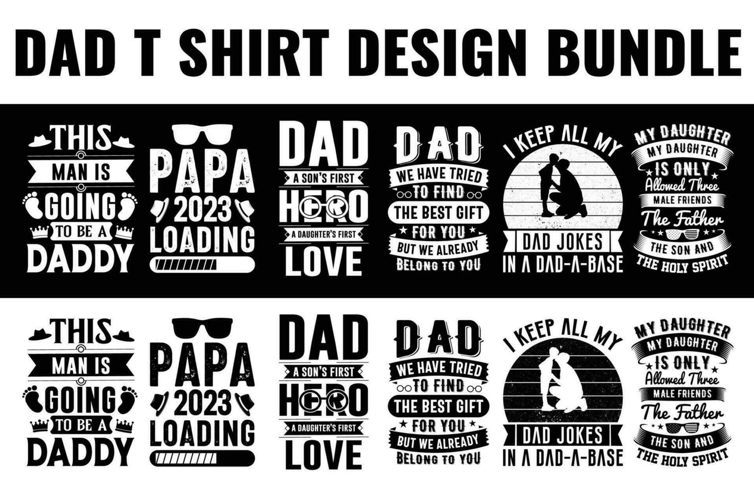 Dad, papa, Father's day t shirt design bundle free dwonload vector