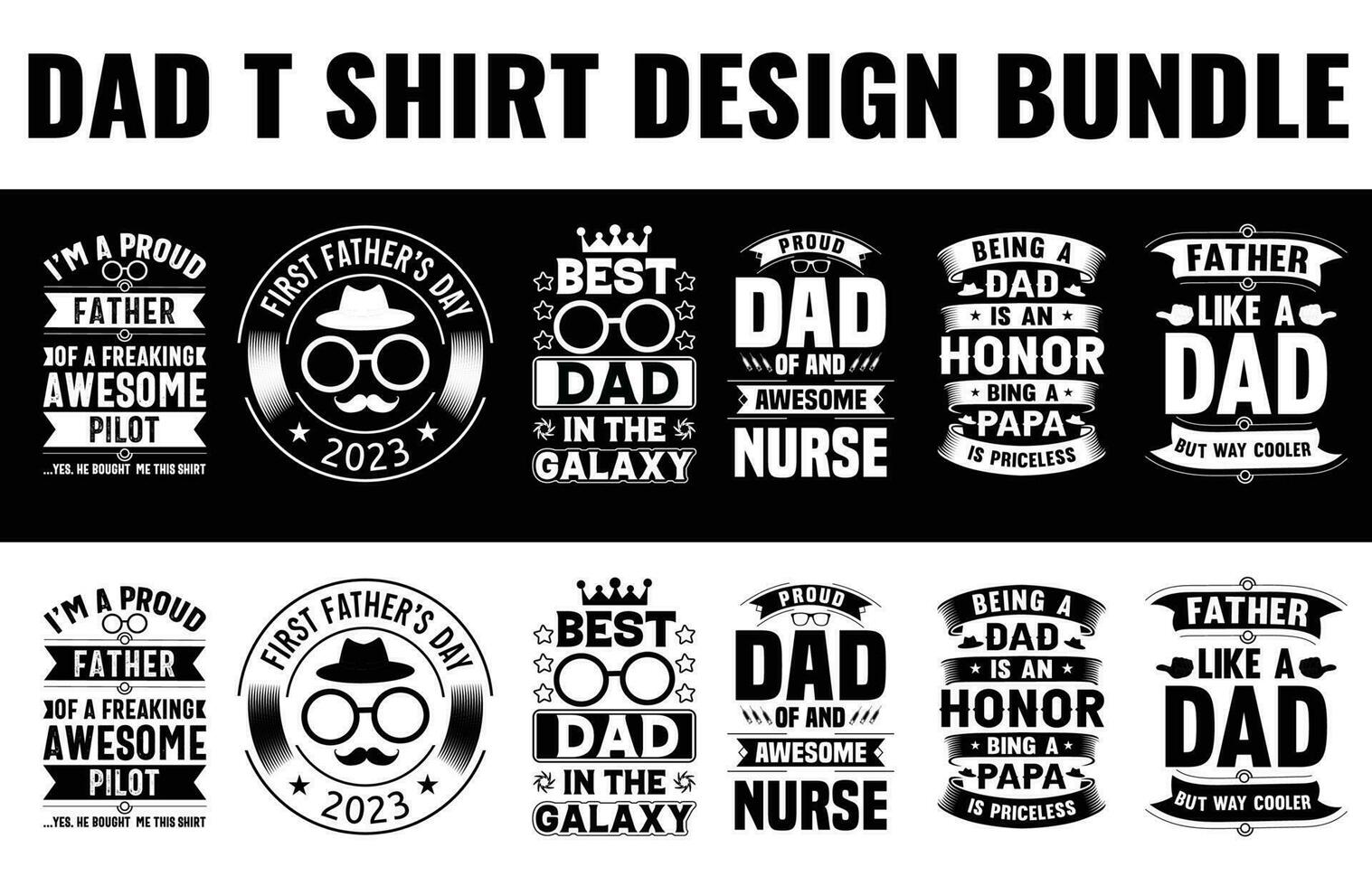 Dad, papa, Father's day t shirt design bundle free dwonload vector