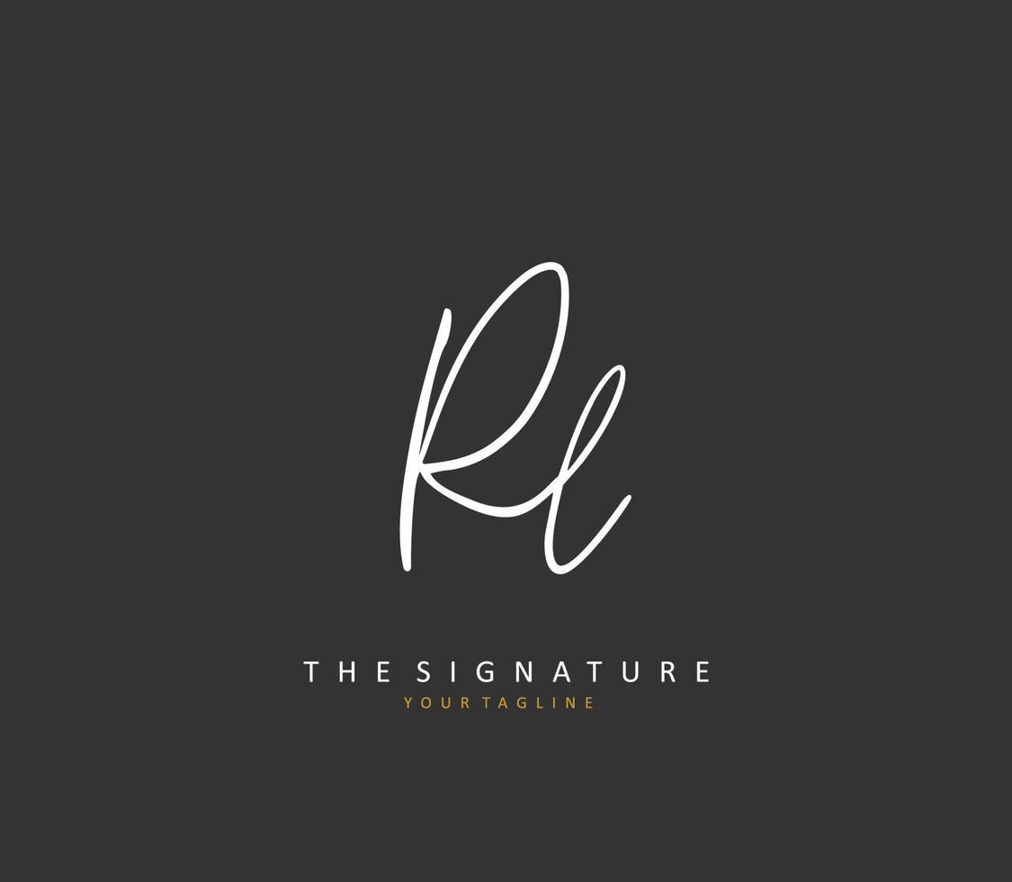 RL Initial letter handwriting and  signature logo. A concept handwriting initial logo with template element. vector