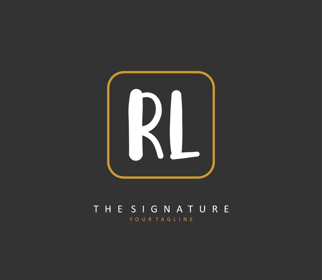 rl inicial letra escritura y firma logo. un concepto escritura inicial logo con modelo elemento. vector