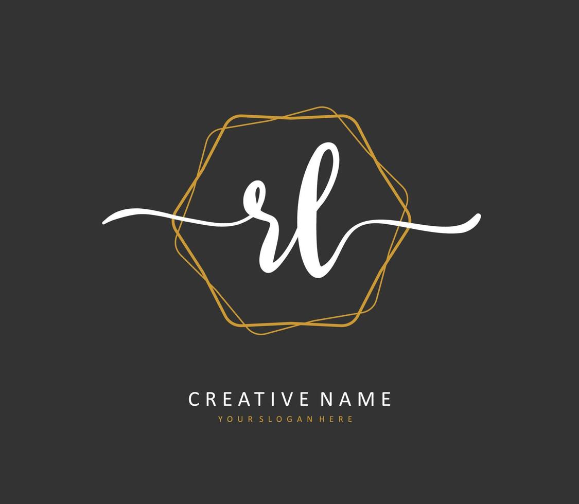 RL Initial letter handwriting and  signature logo. A concept handwriting initial logo with template element. vector