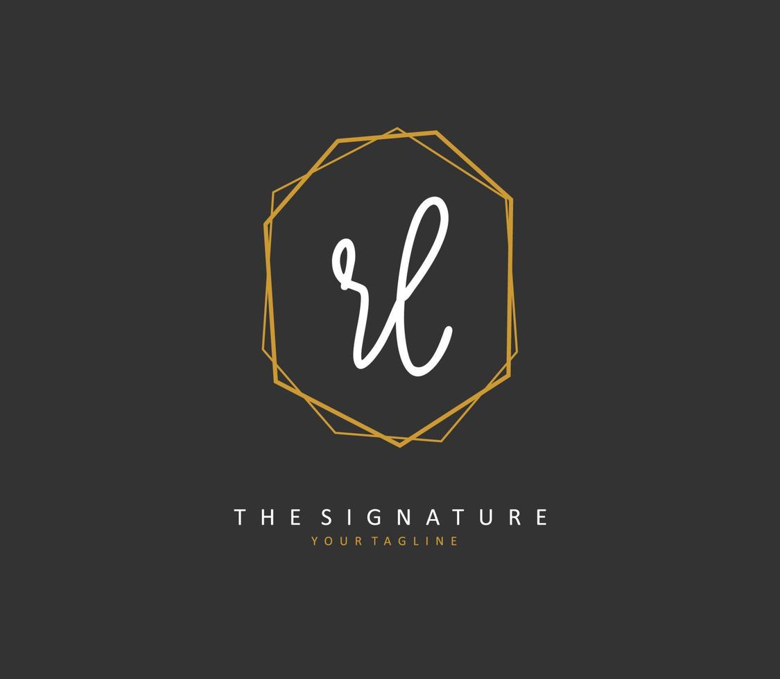 RL Initial letter handwriting and  signature logo. A concept handwriting initial logo with template element. vector