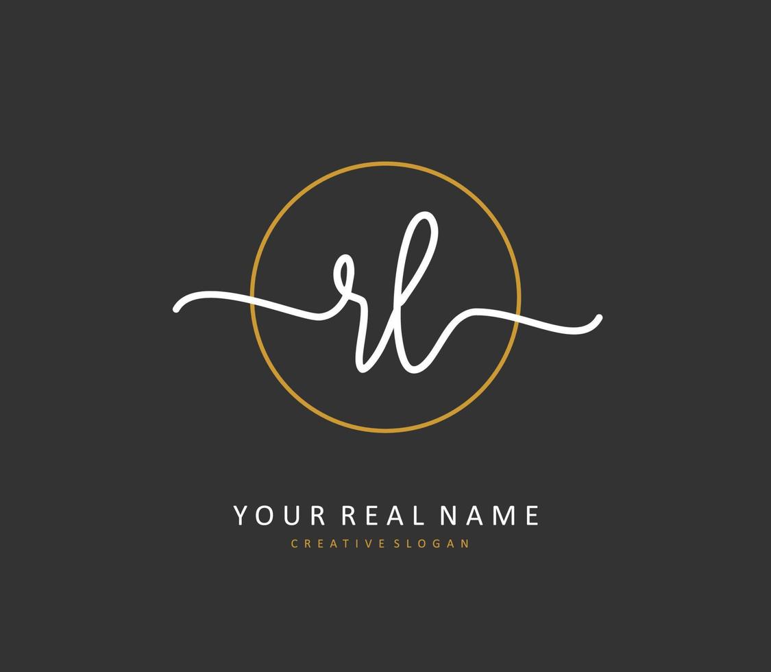 RL Initial letter handwriting and  signature logo. A concept handwriting initial logo with template element. vector