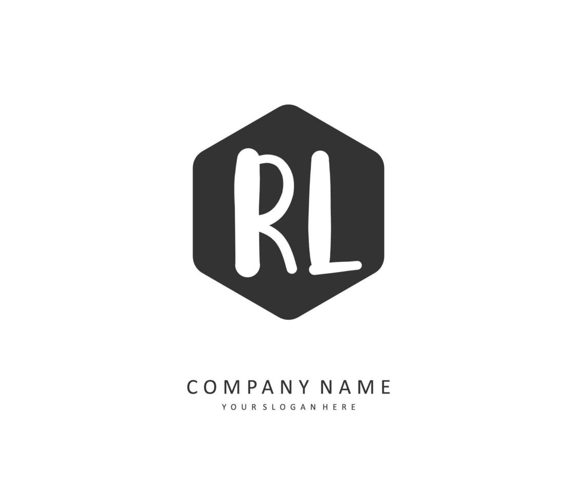 RL Initial letter handwriting and  signature logo. A concept handwriting initial logo with template element. vector