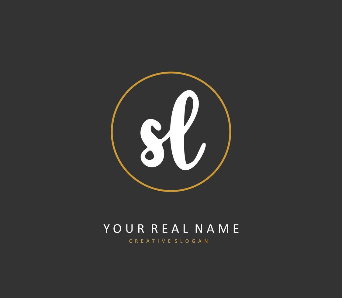 SL Initial letter handwriting and  signature logo. A concept handwriting initial logo with template element. vector