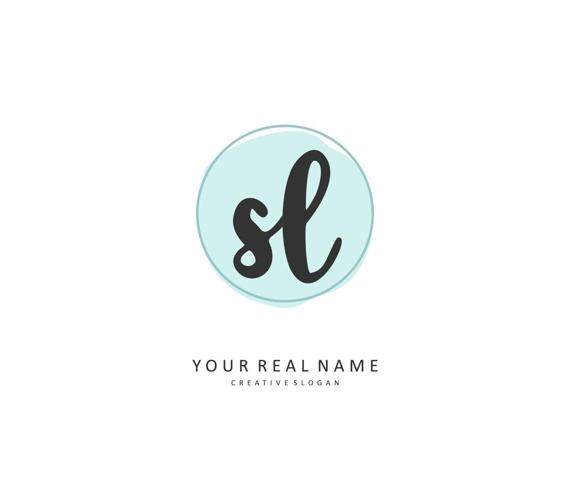 SL Initial letter handwriting and  signature logo. A concept handwriting initial logo with template element. vector