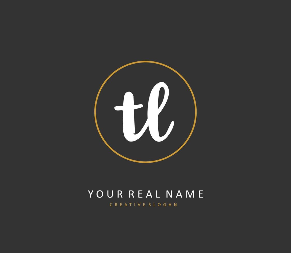 TL Initial letter handwriting and  signature logo. A concept handwriting initial logo with template element. vector