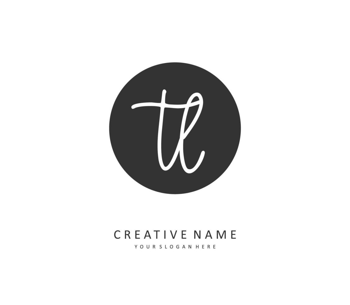 TL Initial letter handwriting and  signature logo. A concept handwriting initial logo with template element. vector