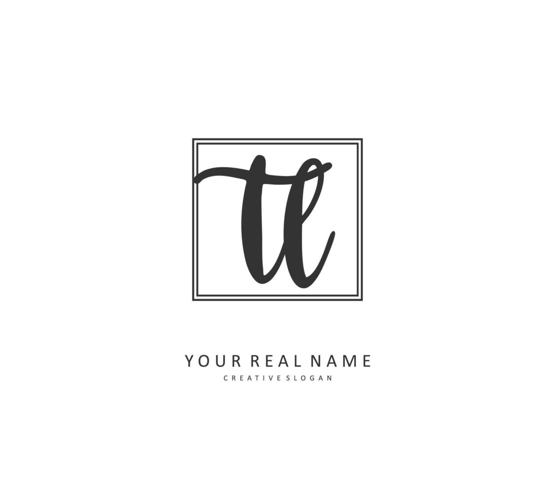 TL Initial letter handwriting and  signature logo. A concept handwriting initial logo with template element. vector