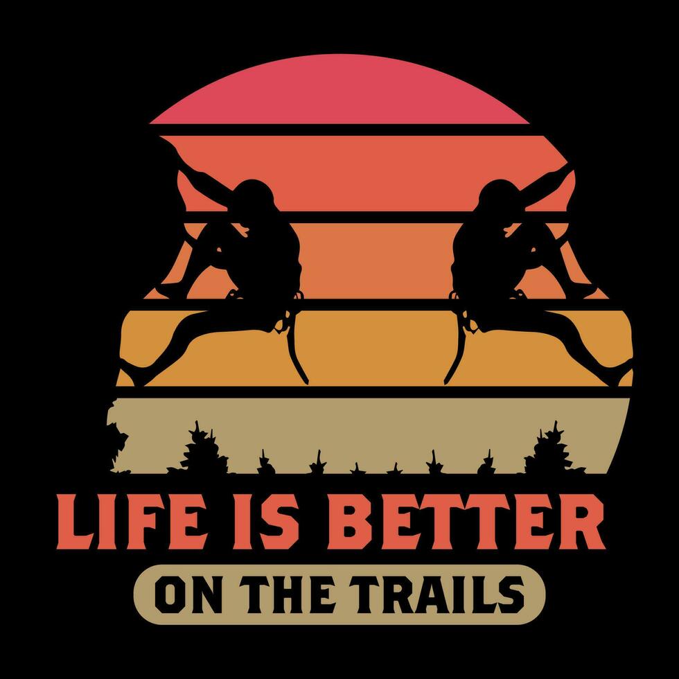 Hiking vector t shirt design, sunset, mountain