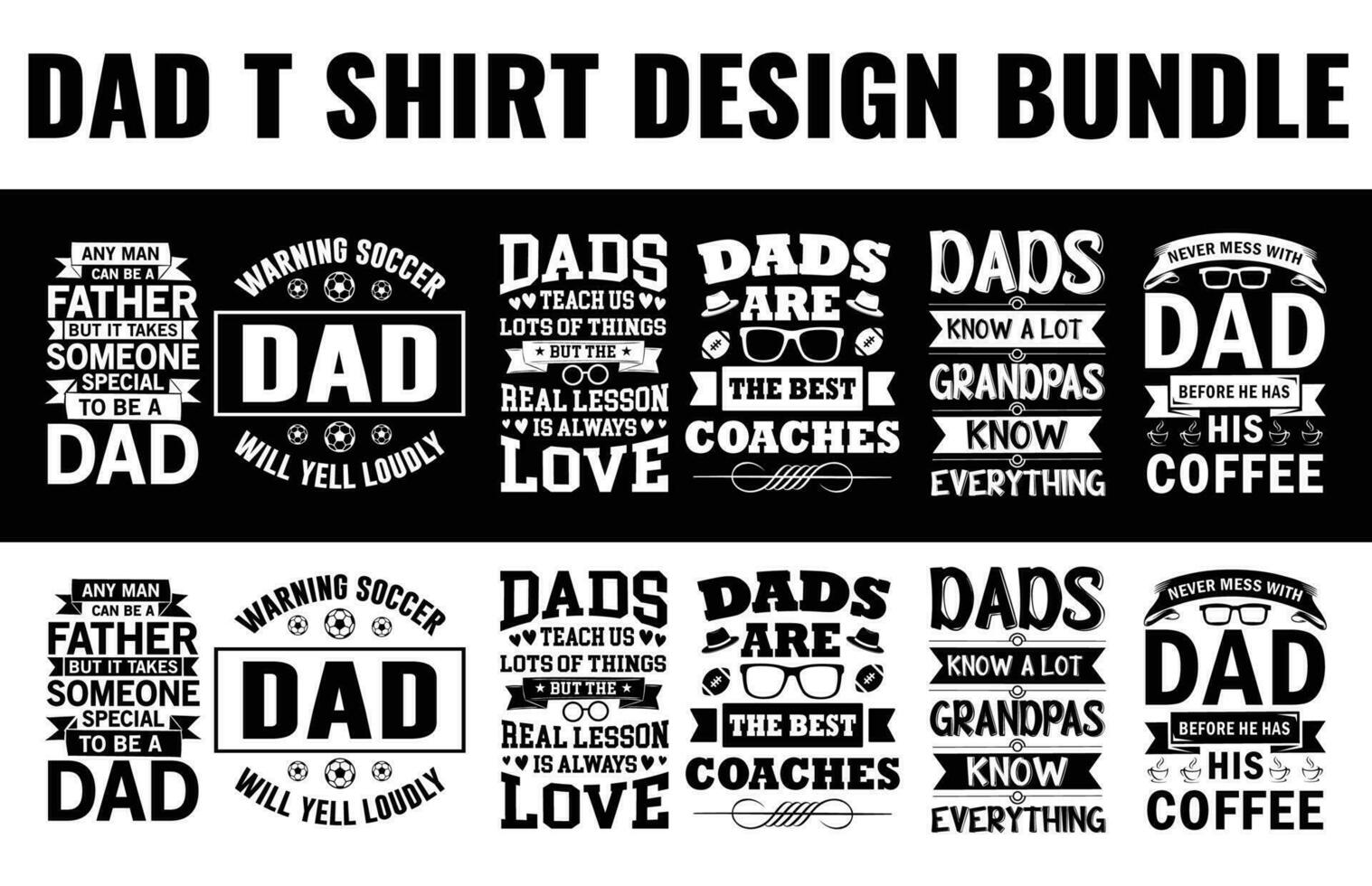 Dad, papa, Father's day t shirt design bundle free dwonload vector