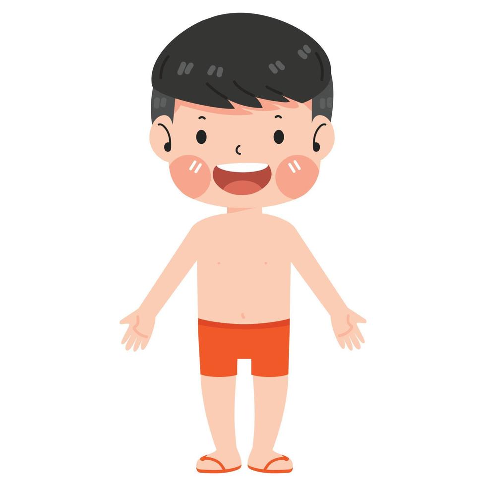 Cute boy human body flat vector