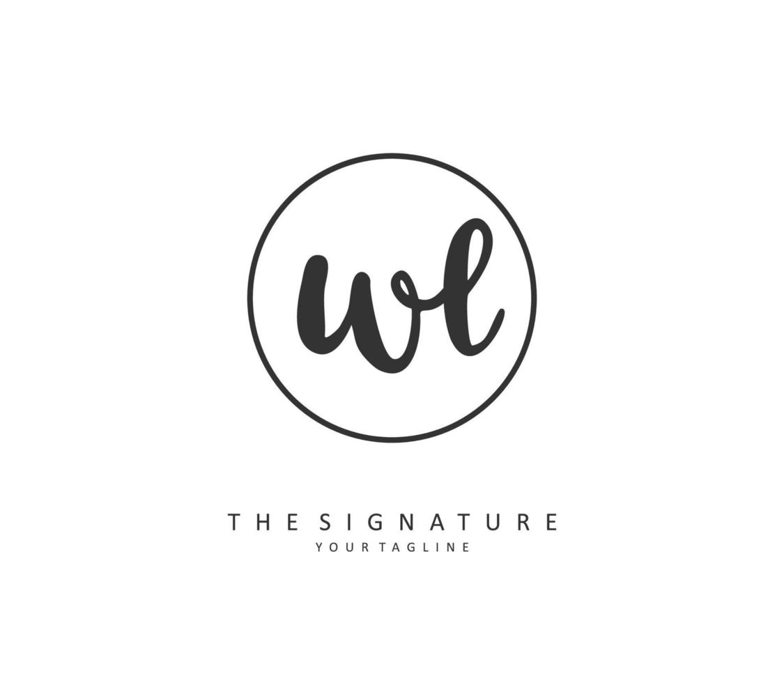 WL Initial letter handwriting and  signature logo. A concept handwriting initial logo with template element. vector